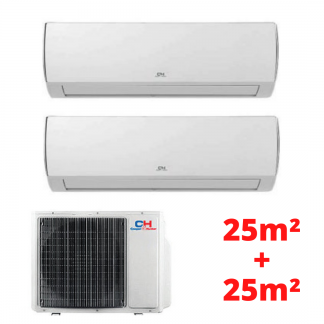 2 vidiniai C&H Veritas (CHML-S09FTXQ + CHML-S09FTXQ) inverter blokai + vienas išorinis (CHML-U14RK2) blokas (25m² + 25m²) 2 vidiniai C&H Veritas (CHML-S09FTXQ + CHML-S09FTXQ) inverter blokai + vienas išorinis (CHML-U14RK2) blokas (25m² + 25m²)