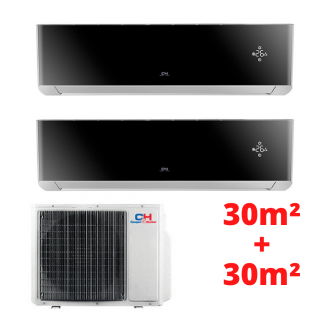 2 vidiniai C&H Supreme BLACK (CHML-S09FTXAM2S-BL + CHML-S09FTXAM2S-BL) inverter blokai + vienas išorinis (CHML-U14RK2) blokas (25m² + 25m²) 2 vidiniai C&H Supreme BLACK (CHML-S09FTXAM2S-BL + CHML-S09FTXAM2S-BL) inverter blokai + vienas išorinis (CHML-U14RK2) blokas (25m² + 25m²)
