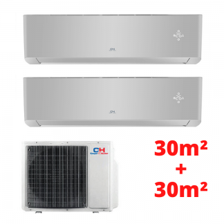 2 vidiniai C&H Supreme SILVER (CHML-S09FTXAM2S-SC + CHML-S09FTXAM2S-SC) inverter blokai + vienas išorinis (CHML-U14RK2) blokas (25m² + 25m²) 2 vidiniai C&H Supreme SILVER (CHML-S09FTXAM2S-SC + CHML-S09FTXAM2S-SC) inverter blokai + vienas išorinis (CHML-U14RK2) blokas (25m² + 25m²)