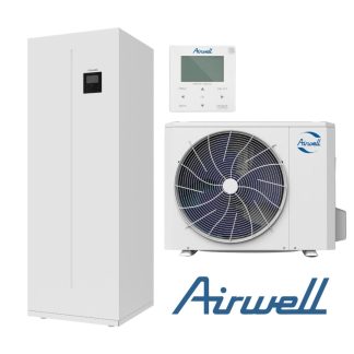Airwell Wellea WT šilumos siurblys oras-vanduo ODMA-160T-09M22-25/AW-YHPSA12-H93 su integruota 240L vandens talpa (-25°C)